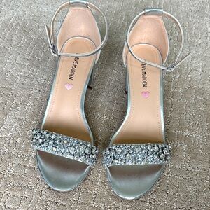 Steve Madden Silver Embellished Heels - women size 6